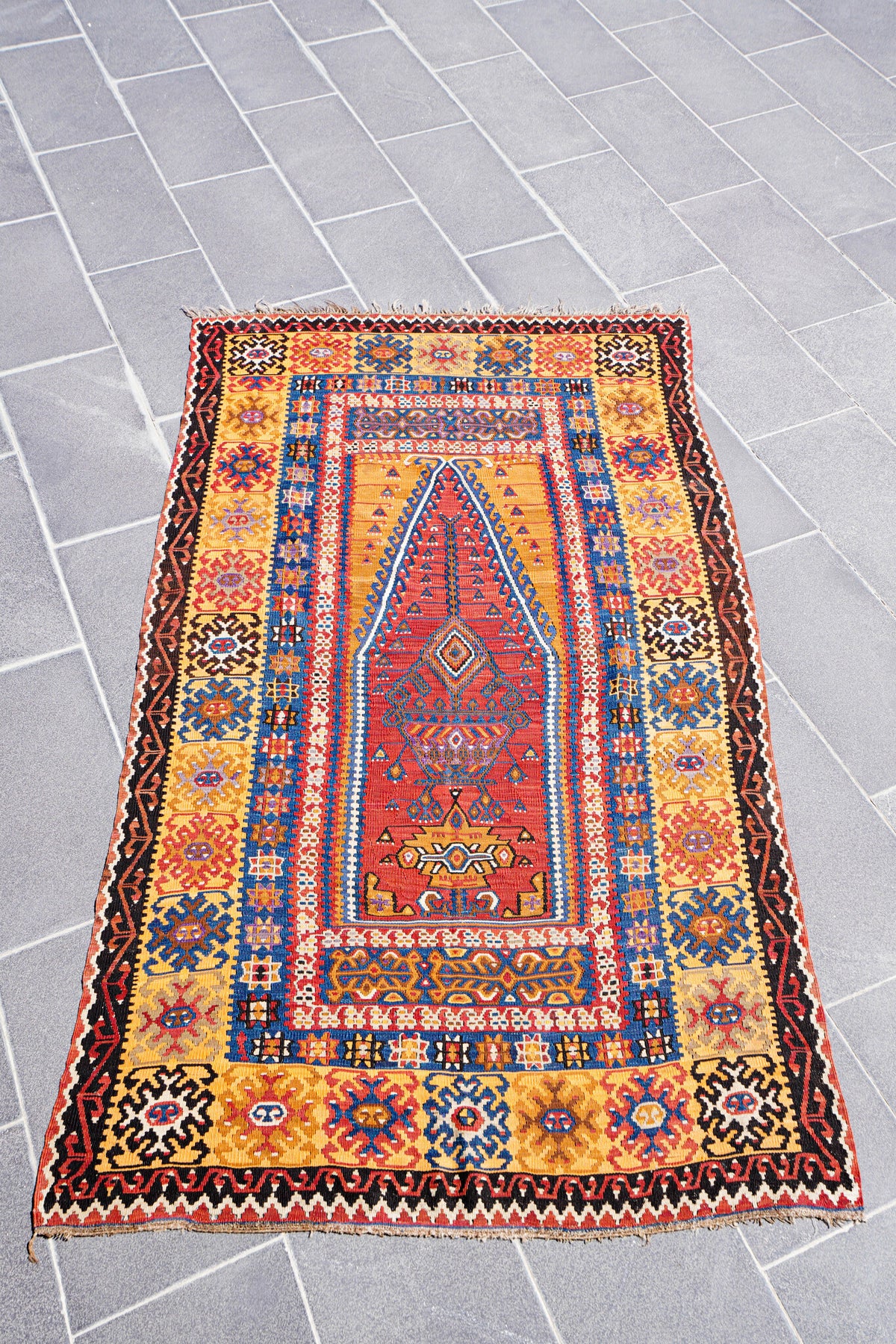 Anatolian Hand Woven Nomadic Yahyali Kilim